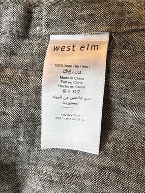 West elem linen queen sheets grey